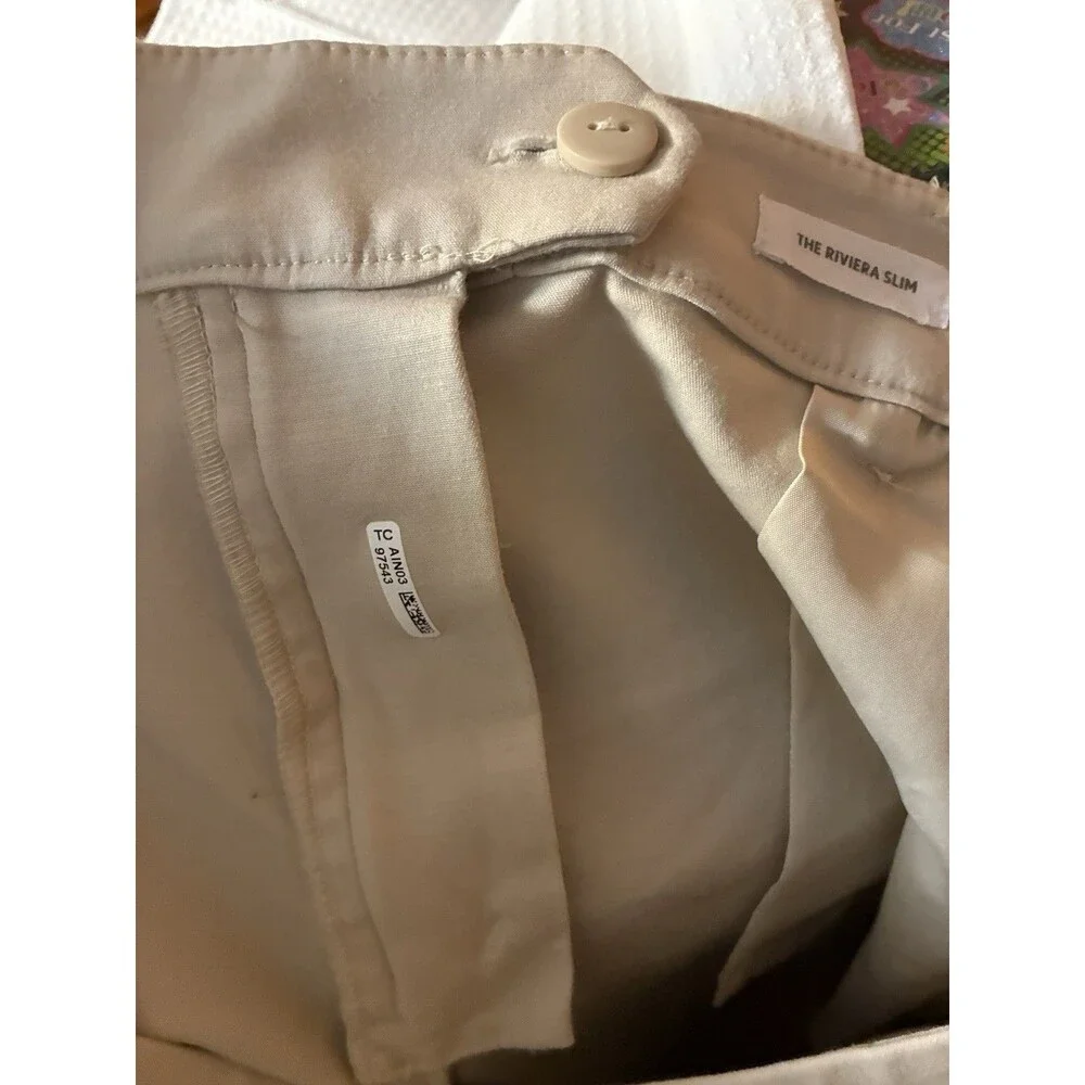 LOFT Riviera Womens 16 Flat Front Slim Fit Stretch Pants Cropped - Picture 9 of 9